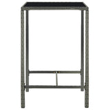 Garden Bar Table Grey 70x70x110 cm Poly Rattan and Glass 313459