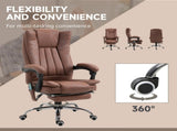 Office Chair with Massage and Heat, Microfibre Reclining Computer Desk Chair with Footrest and T3398P340943