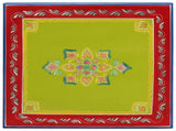 Coffee Table Green Hand Painted Solid Wood Mango 353764