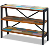 Side Table Multicolour Reclaimed wood and steel Small 243274