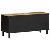 TV Cabinet Black 100x33.5x46 cm Solid Rough Wood Mango 4018646