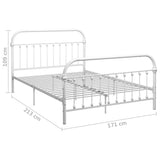 Bed Frame without Mattress with Headboard White 160x200 cm Metal 284496
