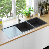 Handmade Kitchen Sink Black Stainless Steel 145087