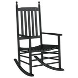 Rocking Chair with Foldable Table Black Solid Wood Poplar 3281255