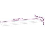Floating Shelves 3 pcs 140x30x4 cm Oil Finished Solid Wood Acacia 3279625