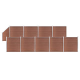 WPC Fence Set 9 Square 1 Slanted 1657x186 cm Brown 3053223