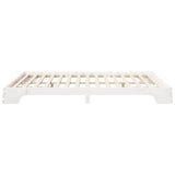 Bed Frame White 160 x 220 cm Solid Pine Wood 872924