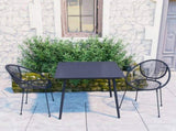 3 Piece Outdoor Dining Set PVC Rattan Black 3060219