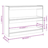 Book Cabinet/Room Divider White 100x30x72 cm 811736