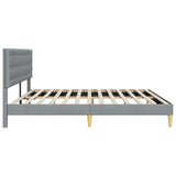 Bed Frame with Headboard Light Grey 180 x 200 cm Fabric 42027824