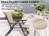 Set of Two Folding Outdoor Chairs - Brown/Black T3398P327964