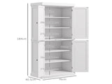 Freestanding Kitchen Cupboard with 4 Doors, Storage Cabinet with 6-Tier Shelving and 4 Adjustable T3398P378042