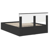 Bed Frame with Headboard Black 150 x 200 cm Engineered Wood 3408656