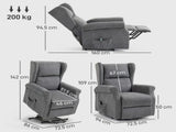 Power Lift Recliner Armchair, Electric Lift Chair for Elderly, Fabric Riser and Reclining Chair with T3398P555091