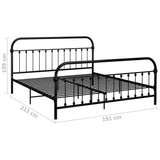 Bed Frame without Mattress with Headboard Black 180x200 cm Super King Metal 284503