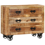 Sideboard with 3 Drawers 80x30x65 cm Solid Rough Wood Mango 351690