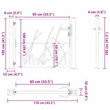 Garden Gate with Lock Black 110 x 105 cm Powder-coated steel 42015889