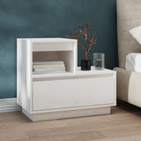 ZNTS Bedside Cabinet White 60x34x51 cm Solid Wood Pine 814376