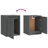 Wall Cabinets 2 pcs Grey 30x30x40 cm Solid Wood Pine 813480