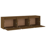 TV Cabinets 3 pcs Honey Brown Solid Wood Pine 3100127