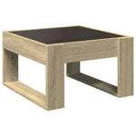 ZNTS Coffee Table with Infinity LED Sonoma Oak 50x53x30 cm 847625