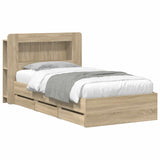 Bed Frame with Storage Sonoma Oak 80 x 200 cm Engineered Wood 3434002