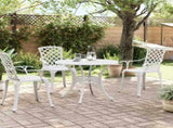 Garden Table White 90x75 cm Cast Aluminium 4002809