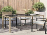 Garden Table Beige 150 x 90 x 75 cm Poly Rattan 362543