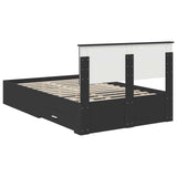 Bed Frame with Headboard Black 120 x 190 cm Engineered Wood 3410923