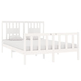 Bed Frame without Mattress White 135x190 cm Double Solid Wood 3104104