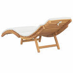 Sun Lounger Cream white 188 x 55 x 59 cm Solid teak wood 42008389