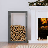 Firewood Rack Grey 60x25x100 cm Solid Wood Pine 822414