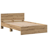 Bed Frame Artisan Oak 193 x 125 x 70 cm Engineered Wood 3376061