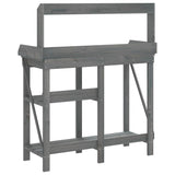 Potting Bench with Shelves Grey Solid Wood Fir 368433