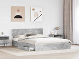 Storage Bed Concrete Grey 150 x 200 cm Engineered Wood 3412265