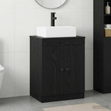 Bathroom Furniture Set Black Oak Engineered Wood 3404251