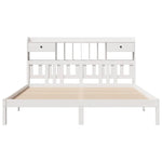 ZNTS Bookcase Bed without Mattress White 200x200 cm Solid Wood Pine 3322350