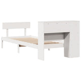 Bookcase Bed without Mattress White 90x190 cm Single Solid Wood Pine 3321787