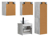 Bathroom Cabinet Set 5 pcs Concrete Grey 43 x 16 x 62.5 cm 3407346