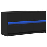TV Cabinet with LED Black 100x34x50 cm Engineered Wood 852216