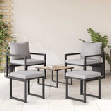 Garden Furniture with Cushion 4 pcs Light Grey Polyester 42009982