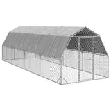 Chicken Run with Roof 2.5x8x2.25 m Galvanised Steel 3328523