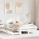 Bed frame without Mattress White 120x190 cm Small Double Solid Wood Pine 3309057