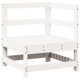 ZNTS 7 Piece Garden Lounge Set White Solid Wood Pine 3250617