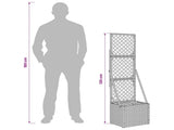 Garden Planter with Trellis Grey 35 x 30 x 135 cm Poly Rattan 42026882