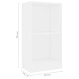 Bookcase White 40x24x75 cm Engineered Wood 800819