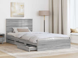 Bed Frame with Drawer Grey Sonoma 90 x 190 cm Engineer Wood 3409501