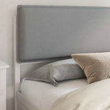 Bed Frame with Upholstered Headboard Light Grey 200 x 200 cm 3398108