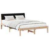 Bed frame Brown and black 150 x 200 cm Solid pine wood 878601