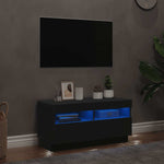 TV Cabinet with LED Lights Black 80x35x40 cm 804446